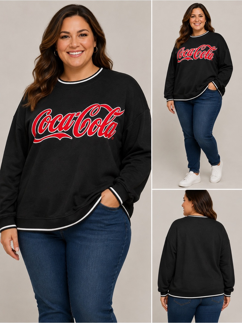 H&M Coca-Cola Black Sweatshirt 4XL NWT Red Logo Crewneck